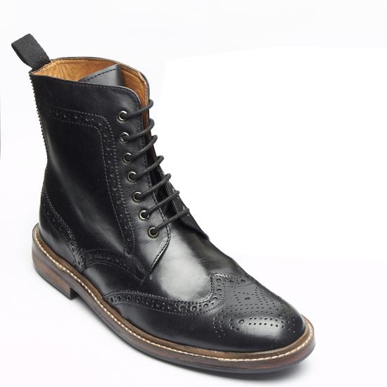 Mens Leather Lace Up Ankle Boots