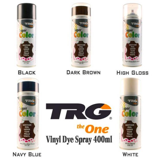 TRG Leather Vinyl Dye Spray/Shoe/Boot/Car Seat/Handbags 400ML (5 Colours)